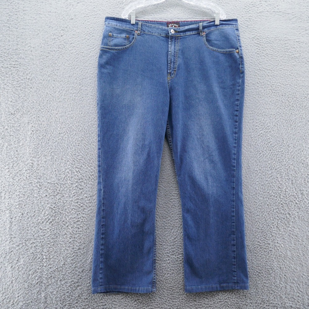 Jack of Spades Mens Medium Wash Straight Leg Stretch‎ Jeans Blue 42x30